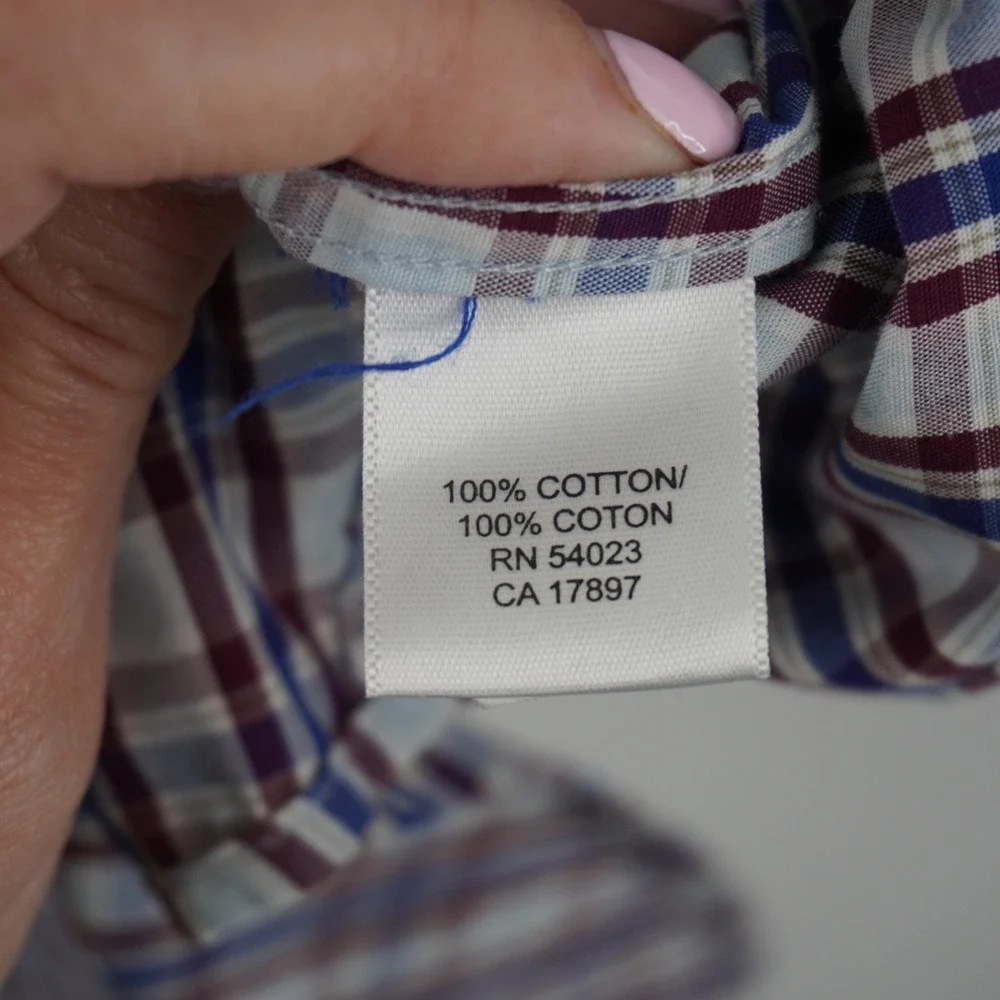 Banana Republic Button Down Shirt Mens Large Multicolor‎ Plaid Non Iron Slim Fit